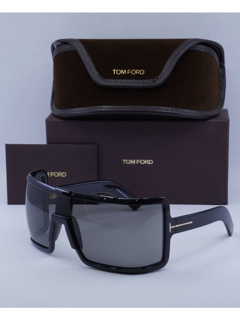 Tom Ford Parker FT1118 01A Shield Sunglasses - Black/Smoke